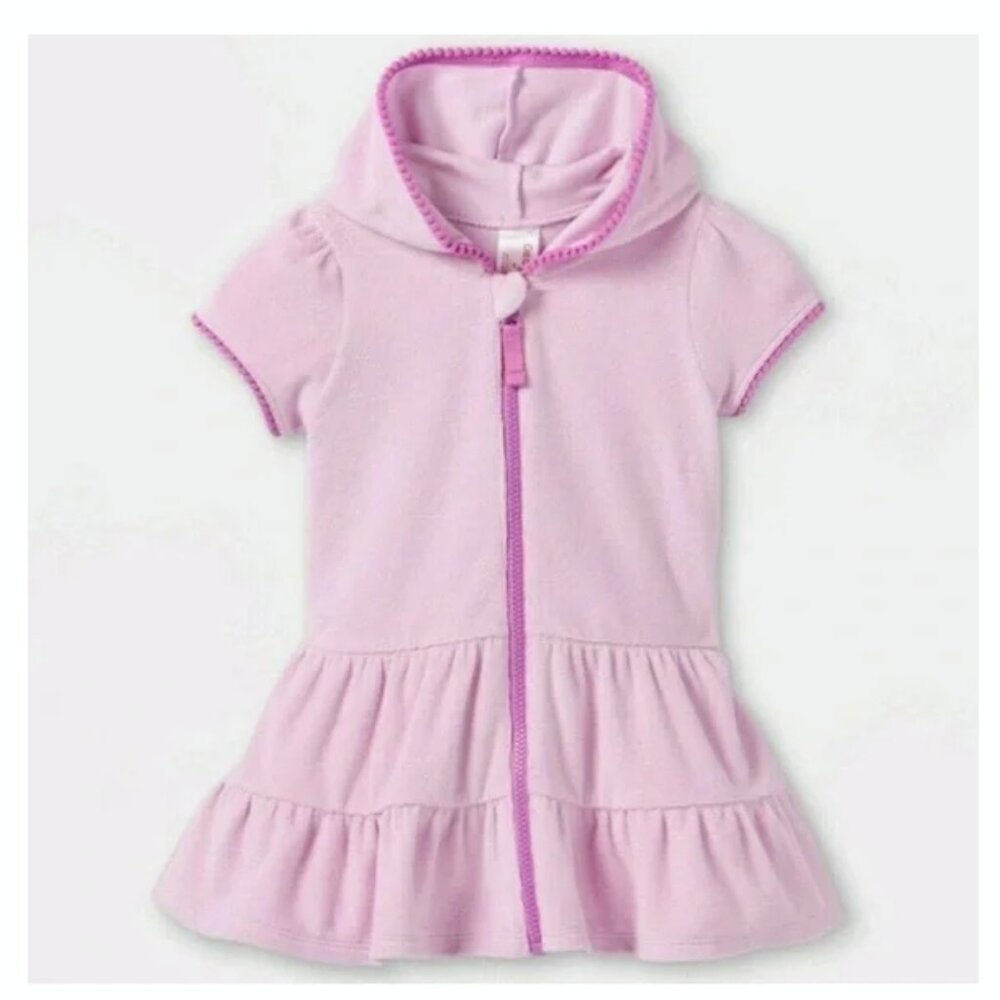 cat & jack Girls' Solid Terry Beach Swim Cover Up Dress 5T